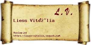 Liess Vitália névjegykártya